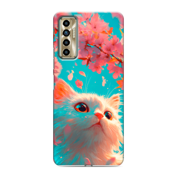 Силиконовый чехол на Tecno Camon 17P с принтом Красивый кот