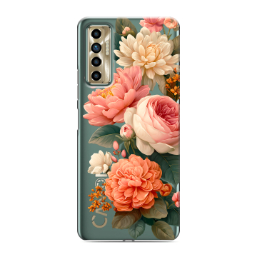 Силиконовый чехол на Tecno Camon 17P с принтом цветы
