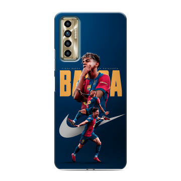 Силиконовый чехол на Tecno Camon 17P с принтом Барселона Barca Yamal 