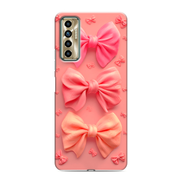 Силиконовый чехол на Tecno Camon 17P с принтом Розовые бантики Силиконовый чехол на Tecno Camon 17P с принтом Розовые бантики