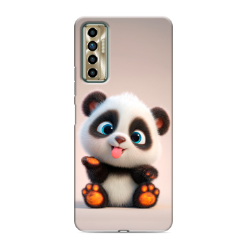 Силиконовый чехол на Tecno Camon 17P с принтом милая панда Силиконовый чехол на Tecno Camon 17P с принтом милая панда