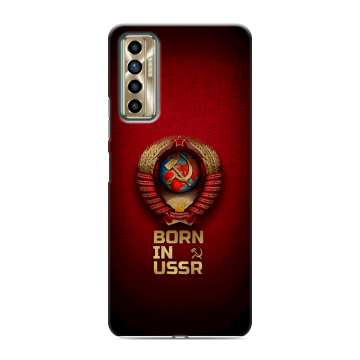 Силиконовый чехол на Tecno Camon 17P с принтом Флаг Герб СССР