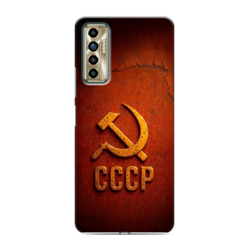 Силиконовый чехол на Tecno Camon 17P с принтом Флаг Герб СССР Силиконовый чехол на Tecno Camon 17P с принтом Флаг Герб СССР