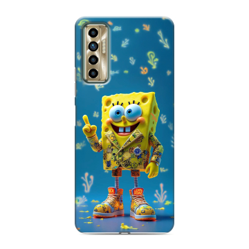Силиконовый чехол на Tecno Camon 17P с принтом Спанч боб Спанчбоб Силиконовый чехол на Tecno Camon 17P с принтом Спанч боб Спанчбоб