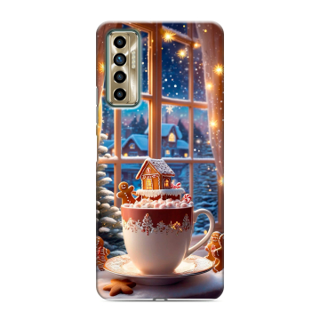 Силиконовый чехол на Tecno Camon 17P с принтом Новый год