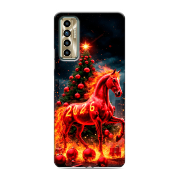 Силиконовый чехол на Tecno Camon 17P с принтом Новый год