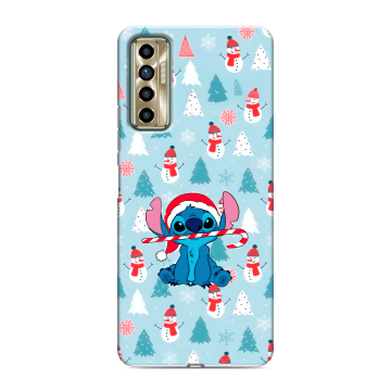 Силиконовый чехол на Tecno Camon 17P с принтом Стич Новый год Силиконовый чехол на Tecno Camon 17P с принтом Стич Новый год