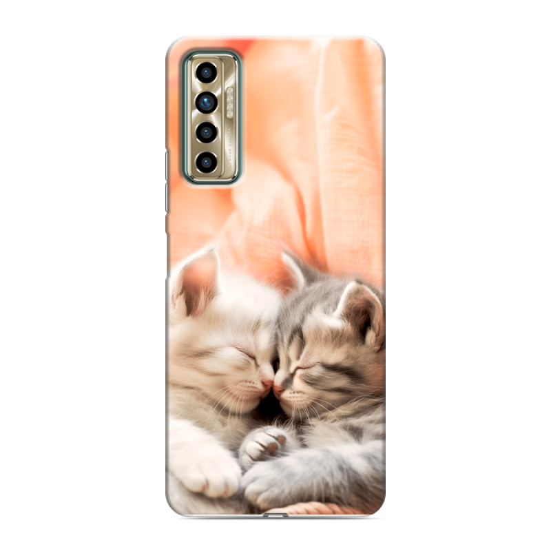Силиконовый противоударный чехол на Tecno Camon 17P с принтом Котята Силиконовый противоударный чехол на Tecno Camon 17P с принтом Котята