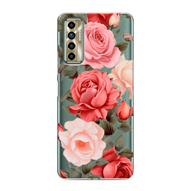 Силиконовый чехол на Tecno Camon 17P с принтом Розы Силиконовый чехол на Tecno Camon 17P с принтом Розы