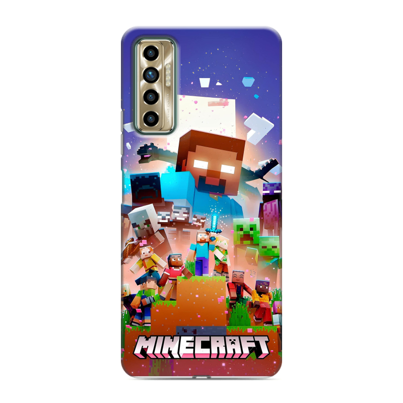 Силиконовый чехол на Tecno Camon 17P с принтом Майнкрафт Minecraft Силиконовый чехол на Tecno Camon 17P с принтом Майнкрафт Minecraft