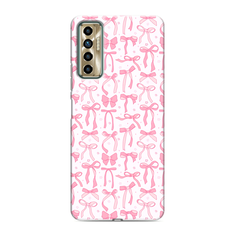 Силиконовый чехол на Tecno Camon 17P с принтом Розовые бантики Силиконовый чехол на Tecno Camon 17P с принтом Розовые бантики