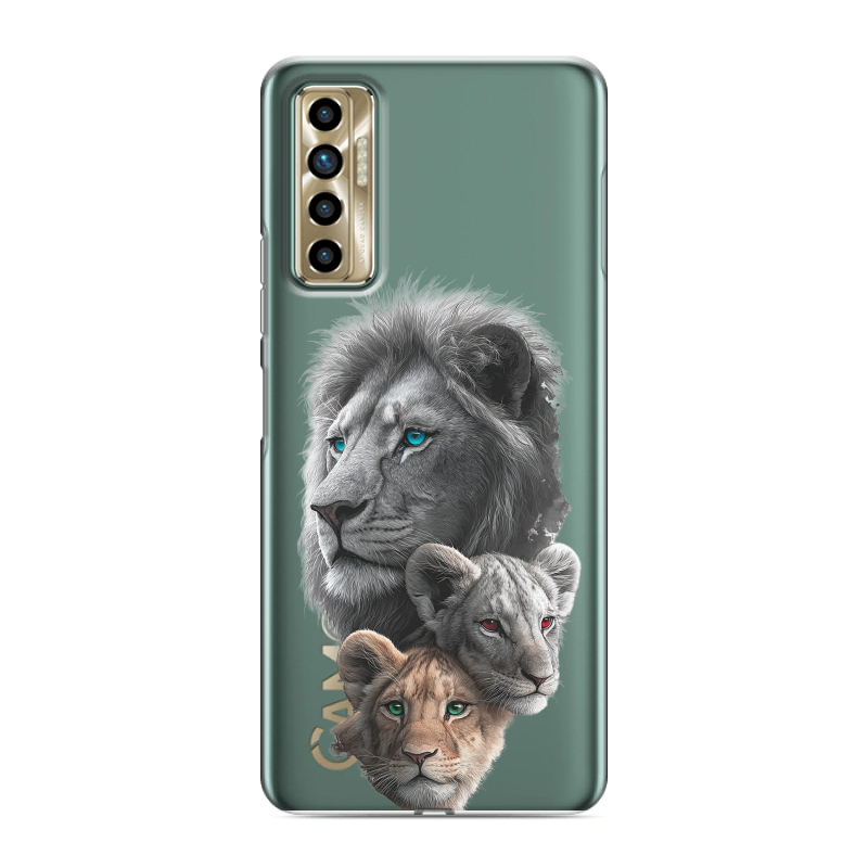 Силиконовый противоударный чехол на Tecno Camon 17P с принтом Львы Силиконовый противоударный чехол на Tecno Camon 17P с принтом Львы