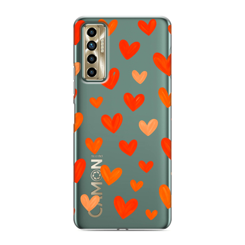 Силиконовый чехол на Tecno Camon 17P с принтом Сердечки Силиконовый чехол на Tecno Camon 17P с принтом Сердечки