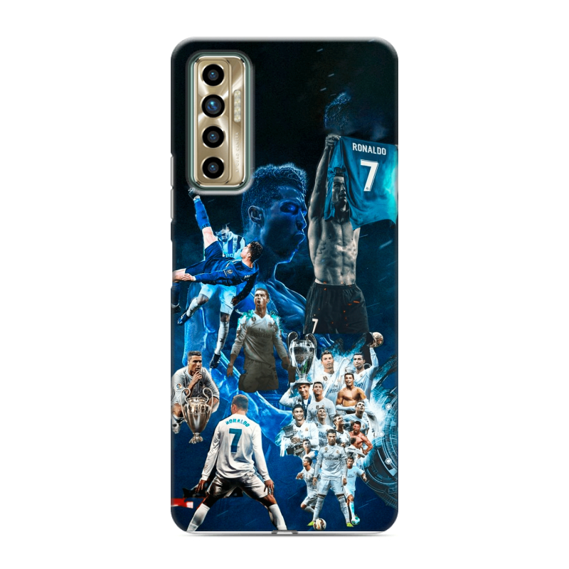 Силиконовый противоударный чехол на Tecno Camon 17P с принтом Реал Роналдо Силиконовый противоударный чехол на Tecno Camon 17P с принтом Реал Роналдо
