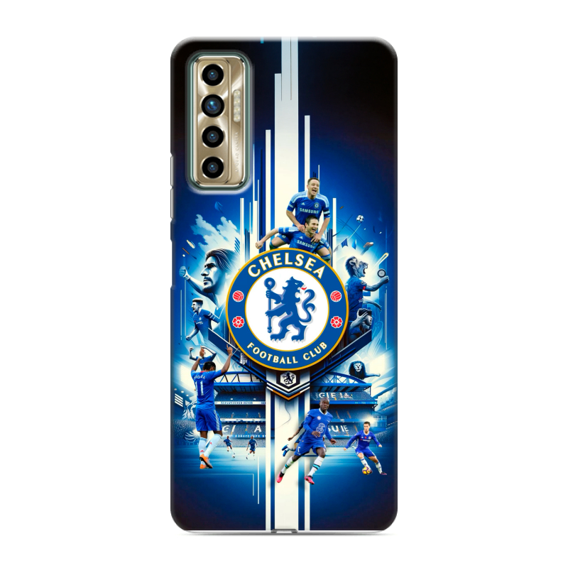 Силиконовый противоударный чехол на Tecno Camon 17P с принтом Chelsea Челси Силиконовый противоударный чехол на Tecno Camon 17P с принтом Chelsea Челси