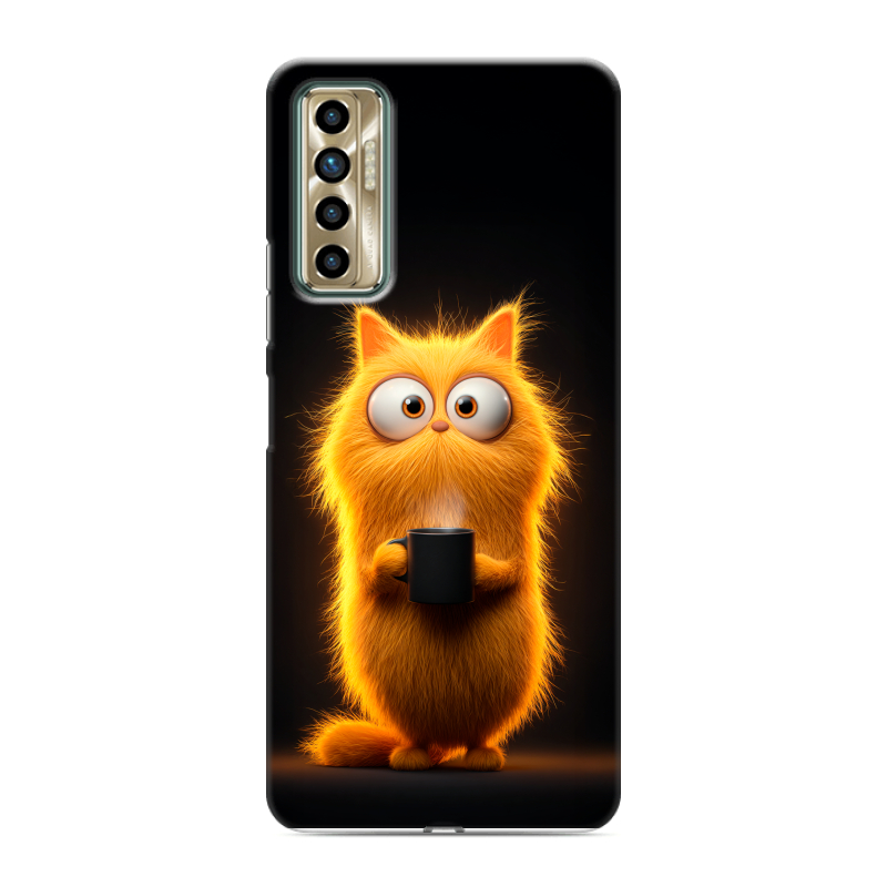 Силиконовый противоударный чехол на Tecno Camon 17P с принтом Смешной кот Силиконовый противоударный чехол на Tecno Camon 17P с принтом Смешной кот