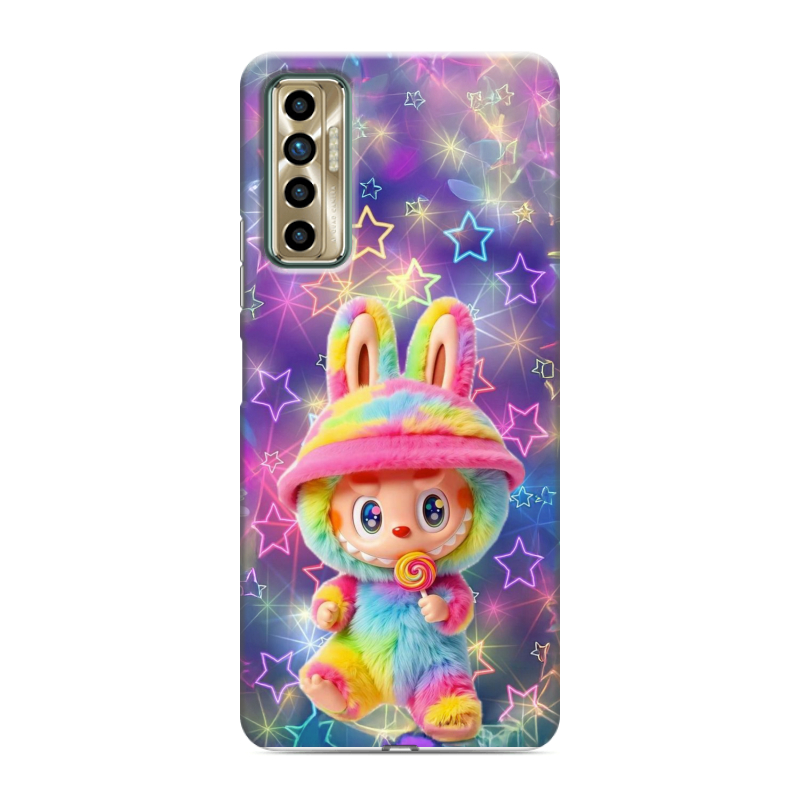 Силиконовый противоударный чехол на Tecno Camon 17P с принтом Labubu Лабубу Силиконовый противоударный чехол на Tecno Camon 17P с принтом Labubu Лабубу