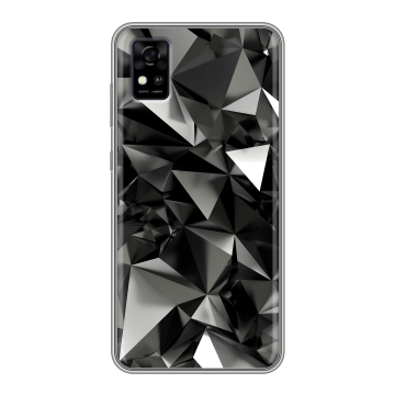 Силиконовый чехол на ZTE Blade A31 с принтом Черные кристаллы Силиконовый чехол на ZTE Blade A31 с принтом Черные кристаллы