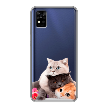 Силиконовый чехол на ZTE Blade A31 с принтом Кошки Силиконовый чехол на ZTE Blade A31 с принтом Кошки