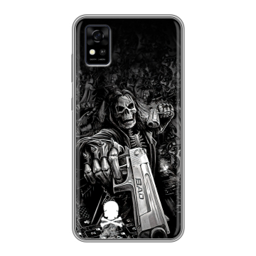 Силиконовый чехол на ZTE Blade A31 с принтом Скелет Силиконовый чехол на ZTE Blade A31 с принтом Скелет