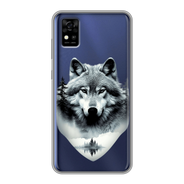 Силиконовый чехол на ZTE Blade A31 с принтом Волк в лесу Силиконовый чехол на ZTE Blade A31 с принтом Волк в лесу
