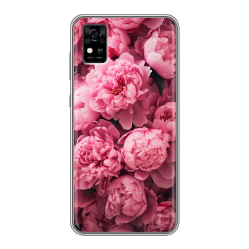 Силиконовый чехол на ZTE Blade A31 с принтом цветы пионы