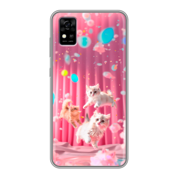 Силиконовый чехол на ZTE Blade A31 с принтом милые котики