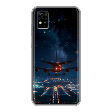 Силиконовый чехол на ZTE Blade A31 с принтом самолет