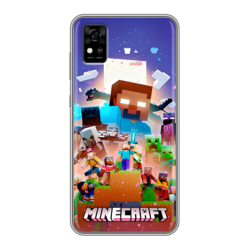 Силиконовый чехол на ZTE Blade A31 с принтом Майнкрафт Minecraft Силиконовый чехол на ZTE Blade A31 с принтом Майнкрафт Minecraft