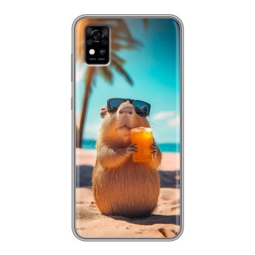 Силиконовый чехол на ZTE Blade A31 с принтом Капибара Силиконовый чехол на ZTE Blade A31 с принтом Капибара