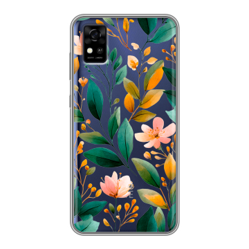 Силиконовый чехол на ZTE Blade A31 с принтом Цветы паттерн