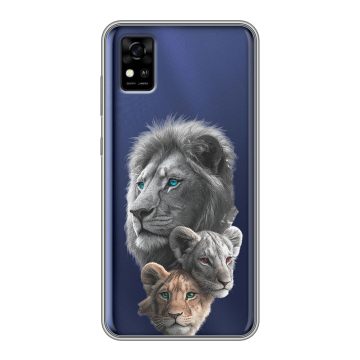 Силиконовый чехол на ZTE Blade A31 с принтом Львы