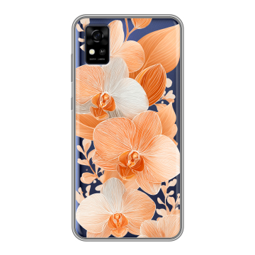 Силиконовый чехол на ZTE Blade A31 с принтом Бежевые цветы