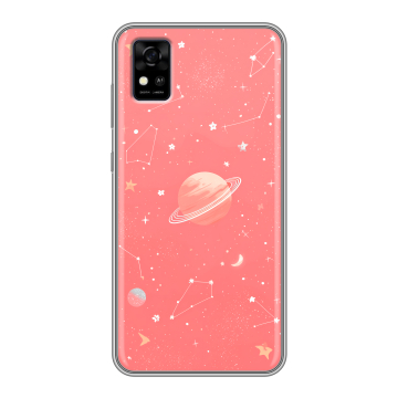Силиконовый чехол на ZTE Blade A31 с принтом Розовый космос