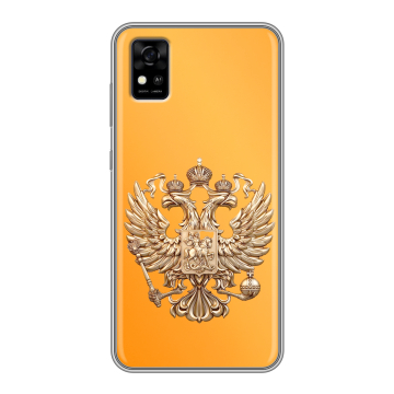 Силиконовый чехол на ZTE Blade A31 с принтом Герб Флаг России