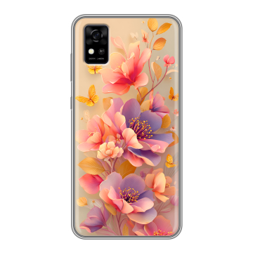 Силиконовый чехол на ZTE Blade A31 с принтом Цветы и бабочки