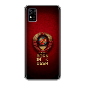 Силиконовый чехол на ZTE Blade A31 с принтом Флаг Герб СССР