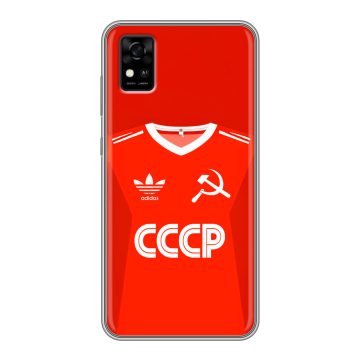 Силиконовый чехол на ZTE Blade A31 с принтом Флаг Герб СССР