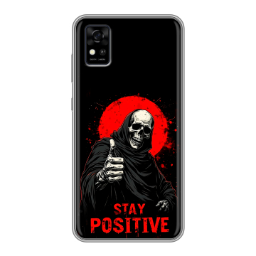 Силиконовый чехол на ZTE Blade A31 с принтом смешной скелет