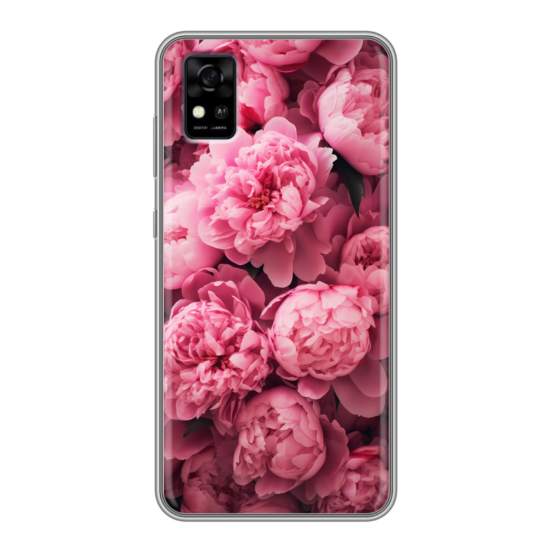 Силиконовый чехол на ZTE Blade A31 с принтом цветы пионы Силиконовый чехол на ZTE Blade A31 с принтом цветы пионы