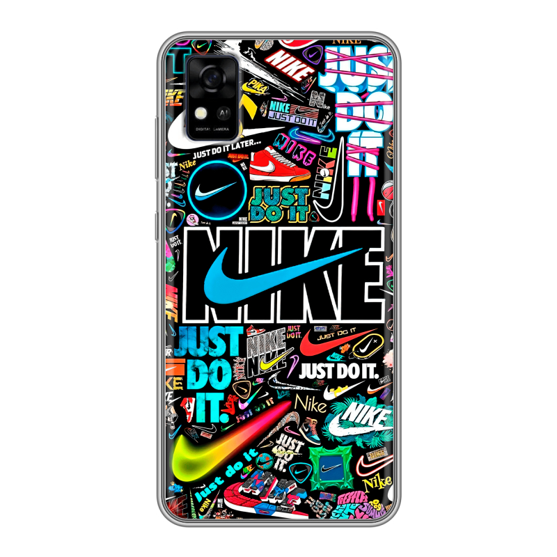 Силиконовый чехол на ZTE Blade A31 с принтом найк nike черный Силиконовый чехол на ZTE Blade A31 с принтом найк nike черный