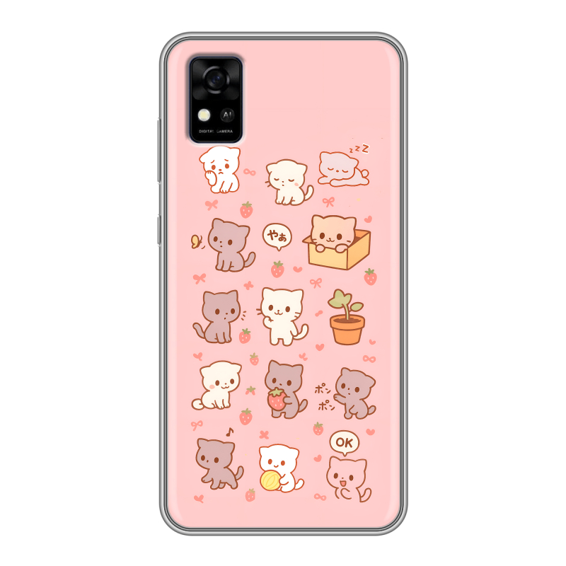 Силиконовый чехол на ZTE Blade A31 с принтом Hello Kitty Хелоу Кити Силиконовый чехол на ZTE Blade A31 с принтом Hello Kitty Хелоу Кити