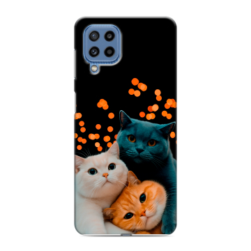 Силиконовый чехол на Samsung Galaxy M32 с принтом Кошки Силиконовый чехол на Samsung Galaxy M32 с принтом Кошки