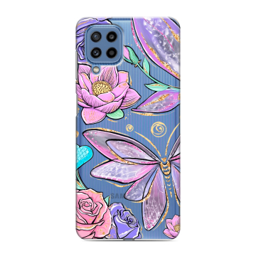 Силиконовый чехол на Samsung Galaxy M32 с принтом Бабочки и цветы Силиконовый чехол на Samsung Galaxy M32 с принтом Бабочки и цветы