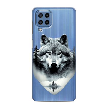 Силиконовый чехол на Samsung Galaxy M32 с принтом Волк в лесу Силиконовый чехол на Samsung Galaxy M32 с принтом Волк в лесу