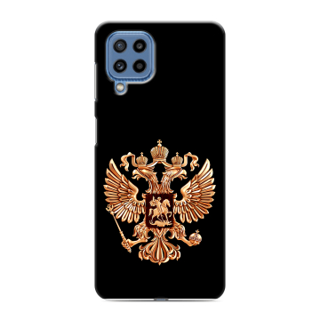 Силиконовый чехол на Samsung Galaxy M32 с принтом Герб России золотой Силиконовый чехол на Samsung Galaxy M32 с принтом Герб России золотой