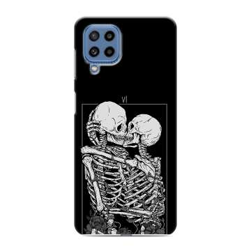 Силиконовый чехол на Samsung Galaxy M32 с принтом Поцелуй скелетов Силиконовый чехол на Samsung Galaxy M32 с принтом Поцелуй скелетов