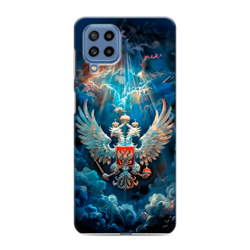 Силиконовый чехол на Samsung Galaxy M32 с принтом Герб флаг России Силиконовый чехол на Samsung Galaxy M32 с принтом Герб флаг России