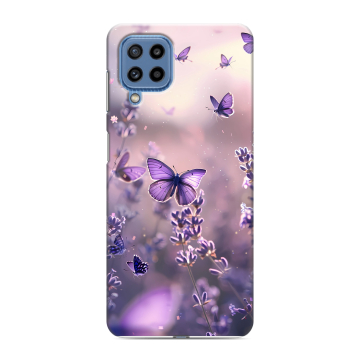Силиконовый чехол на Samsung Galaxy M32 с принтом бабочки и лаванда