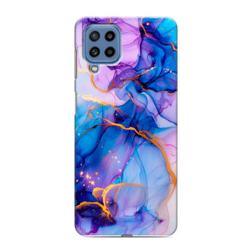 Силиконовый чехол на Samsung Galaxy M32 с принтом синий мрамор Силиконовый чехол на Samsung Galaxy M32 с принтом синий мрамор